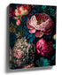 Baroque peony wall art on a black background for baroque living room decor