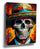 Day of the Dead Mexican sugar skull in sombrero canvas art