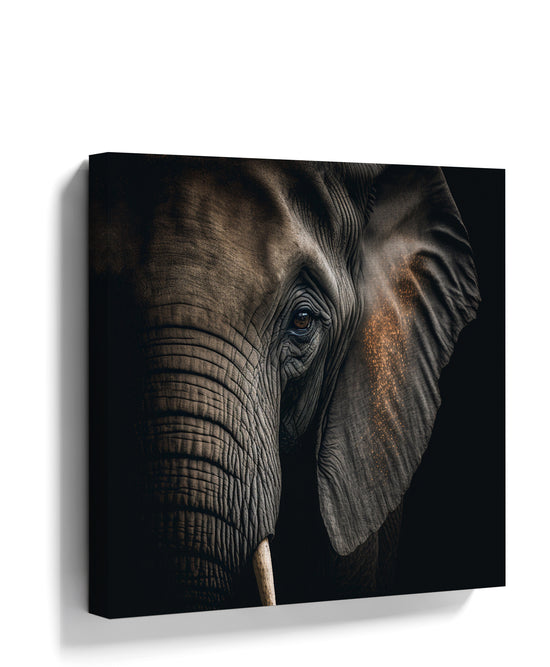 Elephant wall art – Elemental Power canvas, modern wall decor in room view