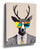 Pop art deer wall art with colorful glasses — modern living room decor