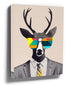 Pop art deer wall art with colorful glasses — modern living room decor