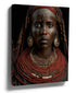 African woman portrait canvas wall art with traditional jewelry for living room decor