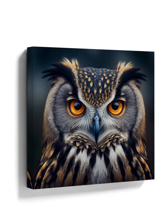 Nocturnal owl wall art for minimalist office decor