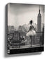 Black and white ballerina wall art, New York City, industrial living room decor