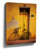 Yellow bicycle by a door – retro vintage canvas wall art in warm tones