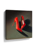 Realistic painting of a pair of red stiletto high heels – canvas wall art