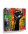 Black Power raised fist street art canvas in yellow, red and green — urban wall art