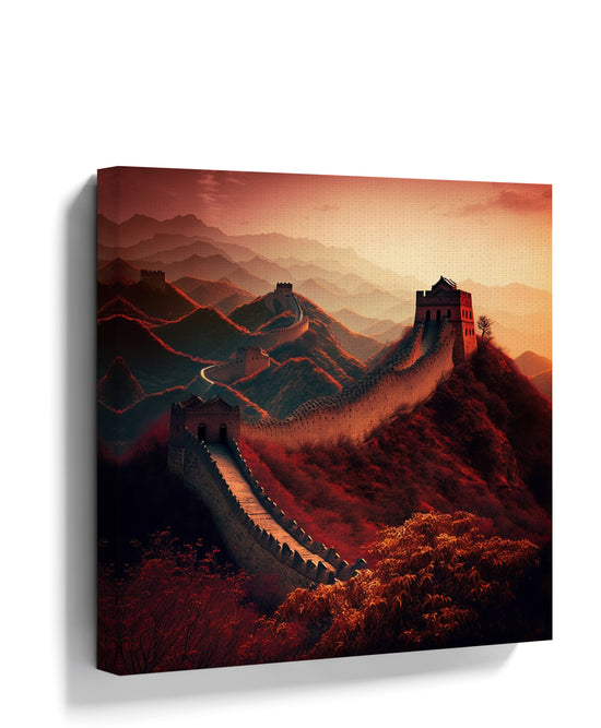 Great Wall of China red landscape canvas for living room decor