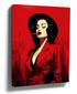 Retro pin-up wall art featuring a glamorous woman with a cigarette, perfect for minimalist living room decor