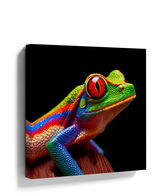 Red-Eyed Tree Frog canvas wall art for a modern living room