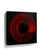 Abstract red concentric circle canvas wall art on a black background