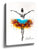 Black and white ballerina canvas print with a blue and orange floral tutu