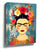 Frida Kahlo portrait with flower crown, vibrant pop art canvas wall art