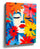 Multicolored pop art floral female face canvas wall art