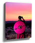 African warrior with pink shield at sunset – photographic wall art