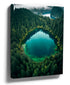 Emerald lake and lush green forest nature wall art for a zen living room