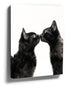 Face-to-face black cats wall art for minimalist living room decor