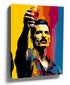 Pop art singer portrait raising a glass, canvas print for industrial living room wall art