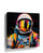 Multicolor pop art astronaut canvas with gold visor – modern wall art print