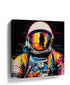 Multicolor pop art astronaut canvas with gold visor – modern wall art print