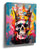 Crowned skull graffiti-style street art canvas in vibrant colors