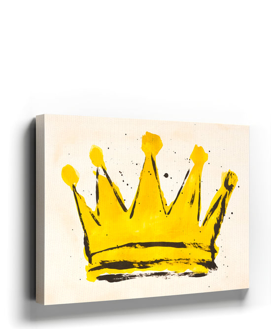 Minimalist yellow crown nursery wall art print