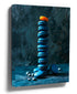 Blue Macaron Canvas Wall Art with Orange Accents for Modern Kitchen Decor
