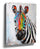 Colorful Rainbow Zebra Canvas Wall Art - Vibrant Modern Decor in a Styled Room