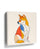 Shiba Inu line art canvas in orange, blue, red, and yellow