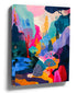 Vibrant multicolor abstract forest painting, fantasy landscape wall art
