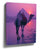 Camel and pyramids in the Egyptian desert at purple sunset – canvas wall art