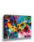 Colorful paint-splatter abstract expressionism drip painting, modern canvas wall art