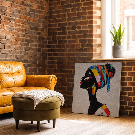 Tableau femme africaine profil pour salon industriel