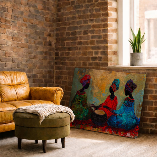 Femmes africaines djembé tableau décoratif pour salon industriel