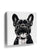 Black and white bulldog wall art for minimalist living room decor