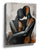 Abstract couple embrace canvas print, minimalist living room wall art
