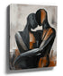 Abstract couple embrace canvas print, minimalist living room wall art