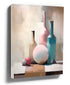 Pastel abstract vases canvas wall art for minimalist living room decor