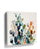 Abstract floral watercolor wall art in blue, green, and orange