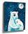 Polar bear and cub under a starry sky nursery wall art