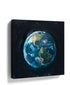 Planet Earth in space wall art, blue and green painting