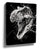 Black-and-white roaring T-Rex dinosaur canvas wall art for a minimalist kids room