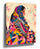 Afghan woman portrait — vibrant geometric patchwork painting, colorful modern canvas wall art