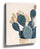 Minimalist blue and beige Opuntia cactus canvas wall art, potted cactus illustration