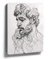 Minimalist line art wall art – The Thinker Introspection, modern black and white wall decor in a styled room setting