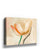 Minimalist watercolor wall art of a hand holding a flower in pastel beige, orange, and green