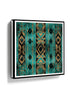 African geometric pattern canvas wall art in gold and turquoise
