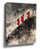 Red-robed travelers on a misty mountain, Chinese ink wash canvas wall art