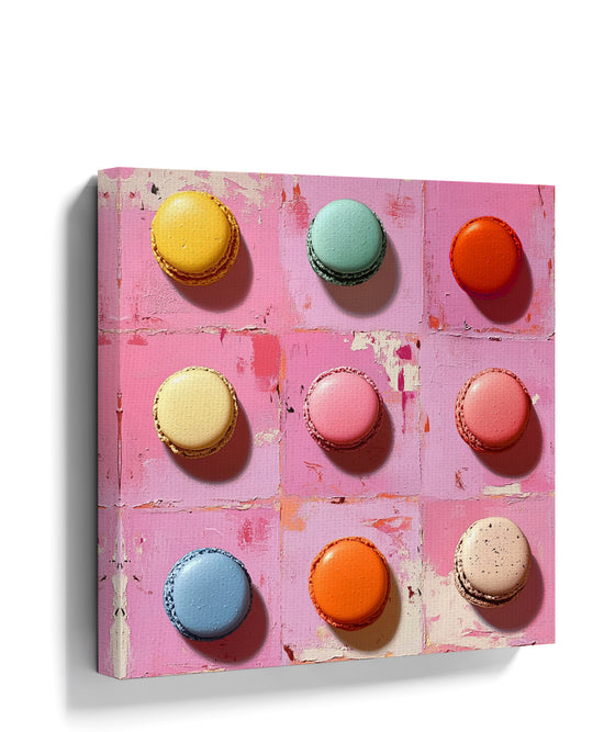 Pastel macarons wall art print—modern kitchen wall decor