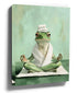 Zen Frog in Lotus Pose Wall Art – Pastel Green Meditating Frog Illustration